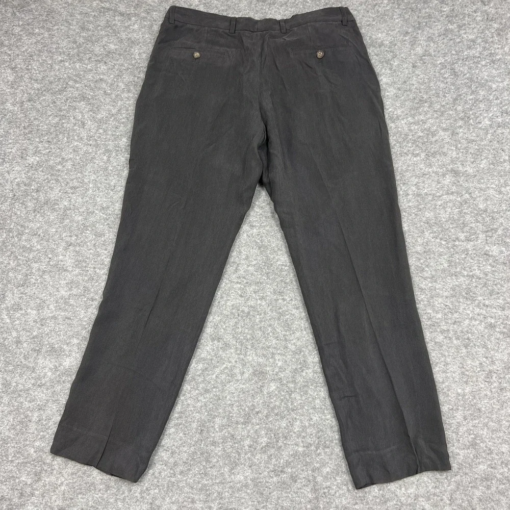 Giorgio Armani Pants Mens 36x31 Gray Cupro Dress Trousers Made Italy 54